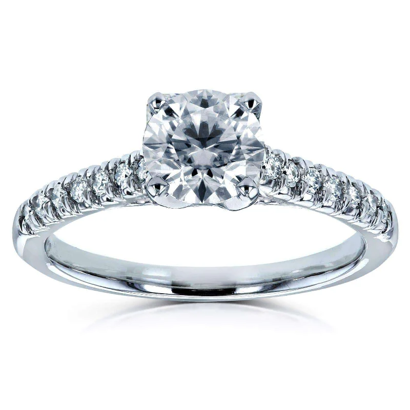 Round Diamond Engagement Ring 1 1/6 Carat (ctw) in 14k White Gold