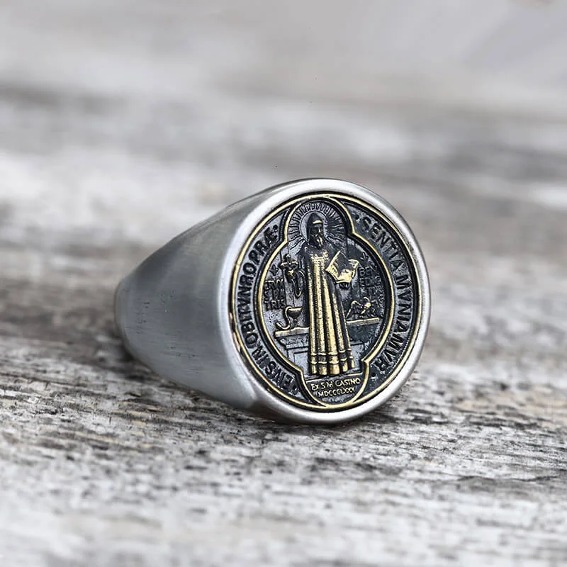 Saint Benedict Stainless Steel Ring