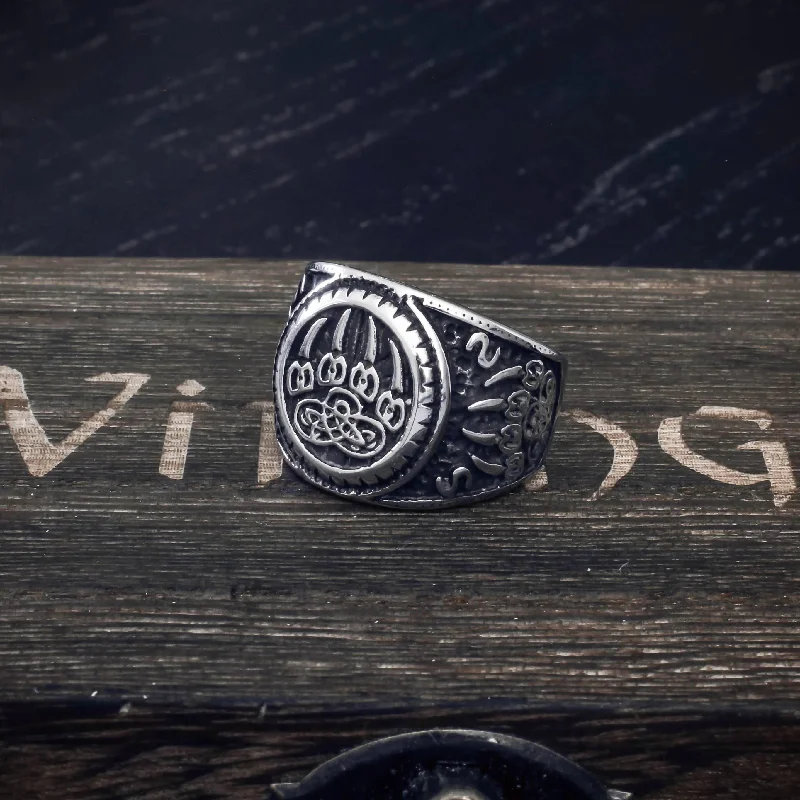 Sign of Veles Signet Ring - Stainless Steel