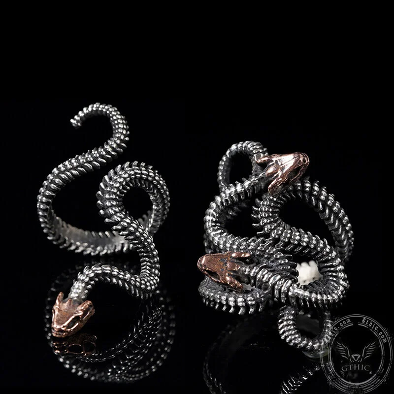 Snake Skeleton Sterling Silver Animal Ring