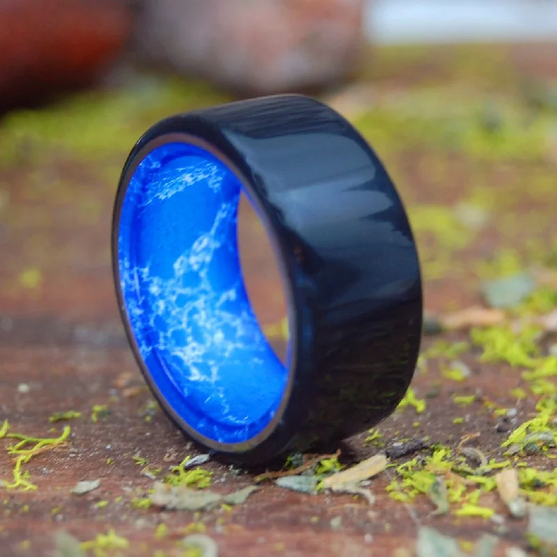 Stand Strong | Men's Sodalite & Onyx Titanium Wedding Ring