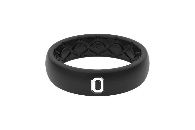 College Ohio State Black Logo Thin Ring