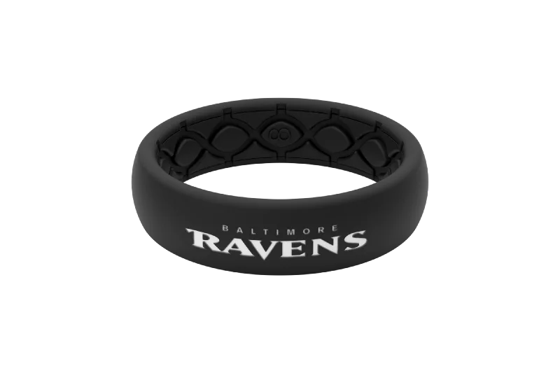 NFL Baltimore Ravens Black Thin Ring