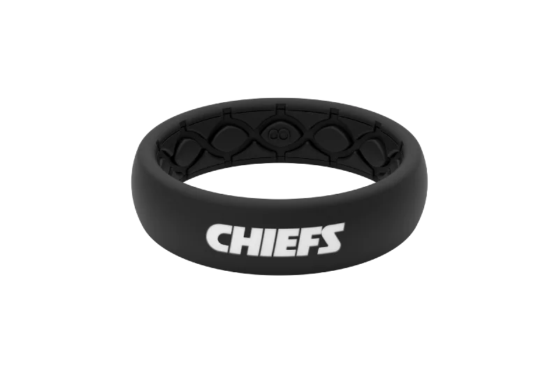 NFL Kansas City Chiefs Black Thin Ring