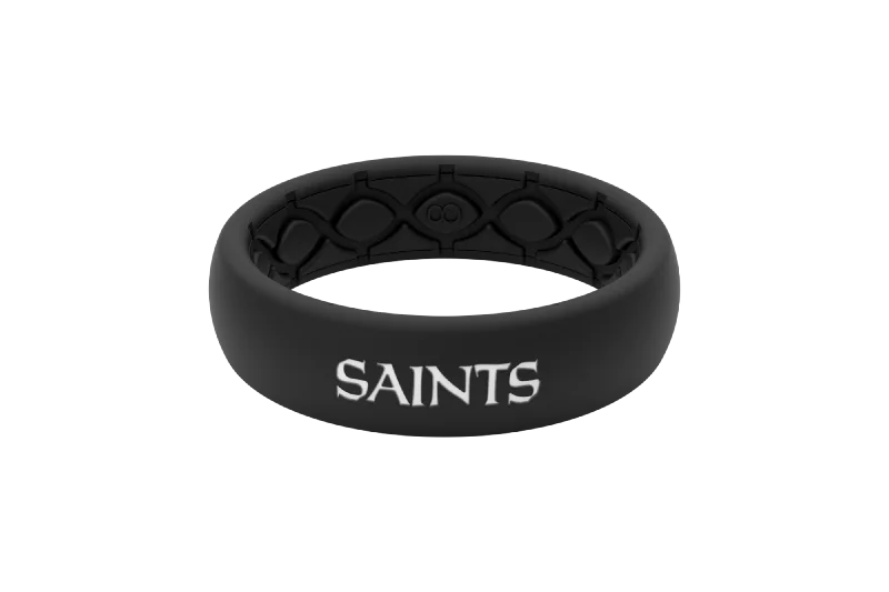 NFL New Orleans Saints Black Thin Ring