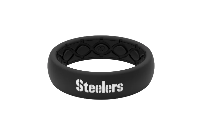 NFL Pittsburgh Steelers Black Thin Ring