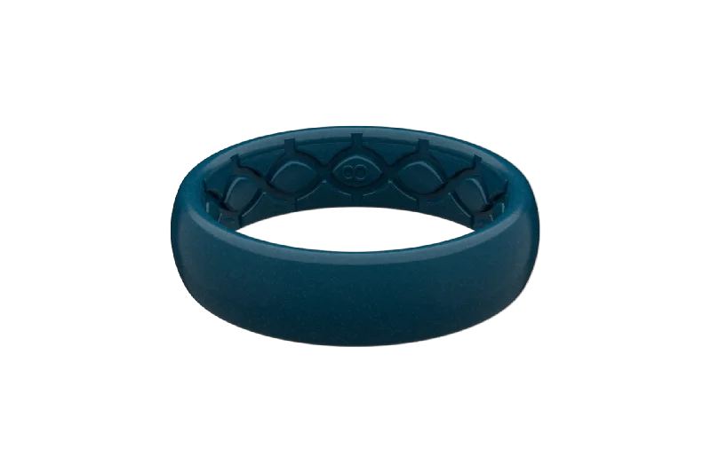 Satin Dark Ocean Thin Ring