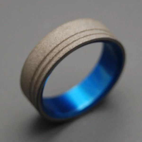 To The Future Blue | Men's Titanium Wedding Ring