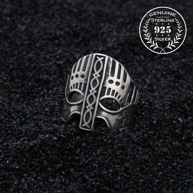 Viking Helm Adjustable Ring - Sterling Silver