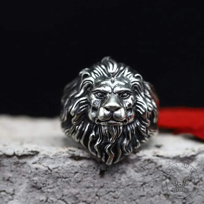 Vintage Lion Head Sterling Silver Animal Ring