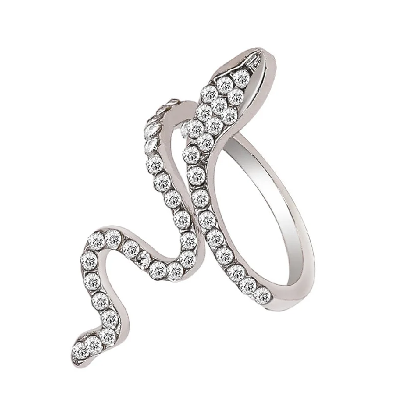 Wholesale Alloy Zircon Wrapped Snake Rings