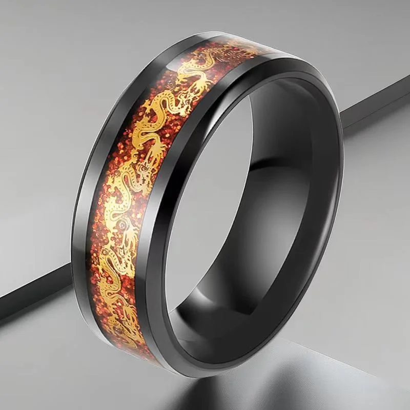 Wholesale Black Adhesive Men's Titanium Steel Rings