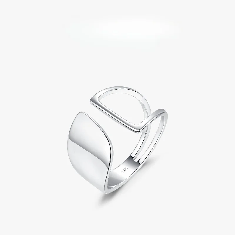 Wholesale Sterling Silver Geometric Smooth Open Ring