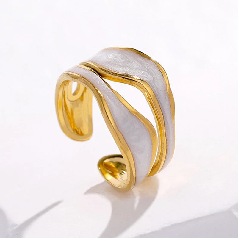 Wholesale Titanium Steel 18K Gold-plated Open Ring