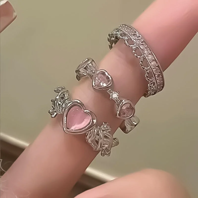 Wholesale Valentine's Day Love Open Alloy Ring Set of 3