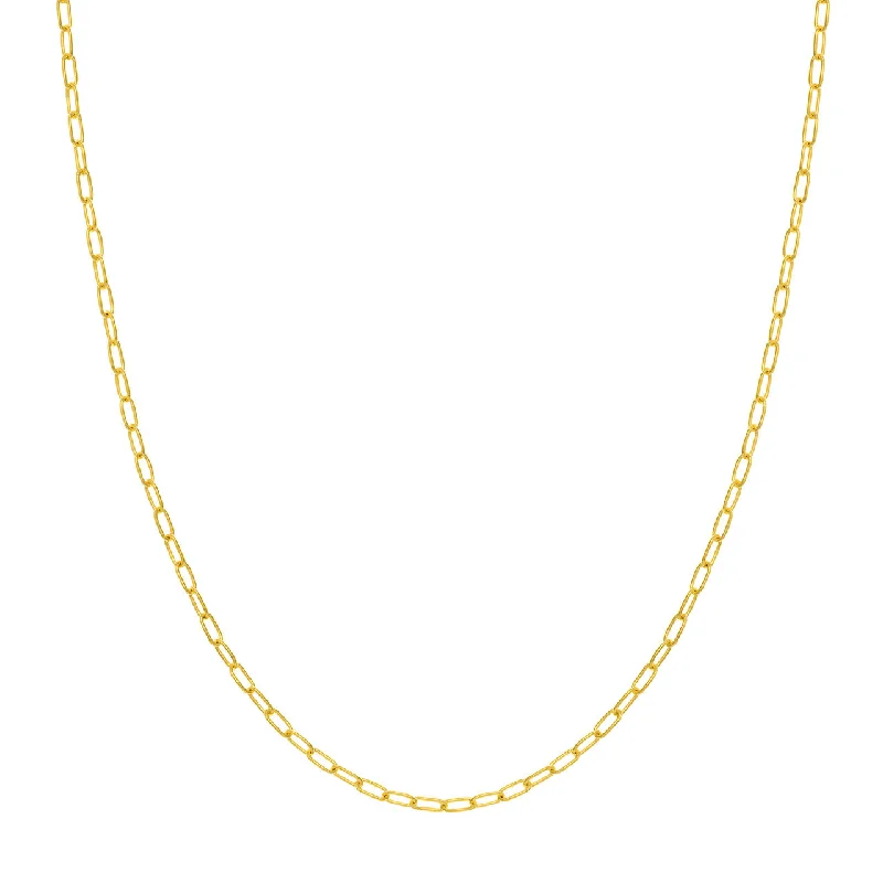 14K Yellow Gold 2.45mm Paperclip Chain Necklace