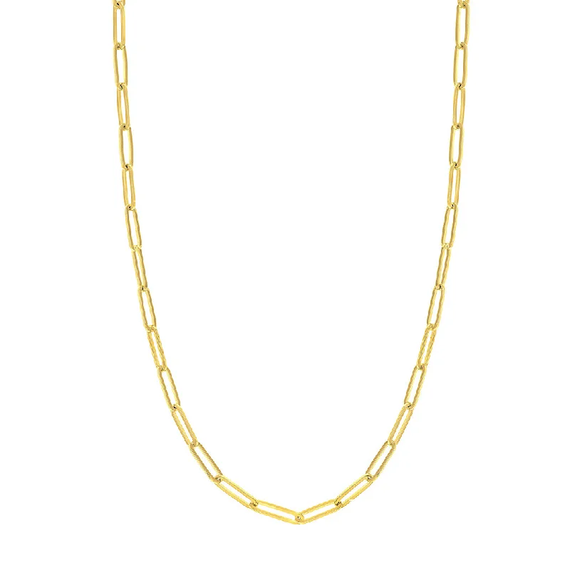 14K Yellow Gold 3.9mm Elongated Link Chain Necklace