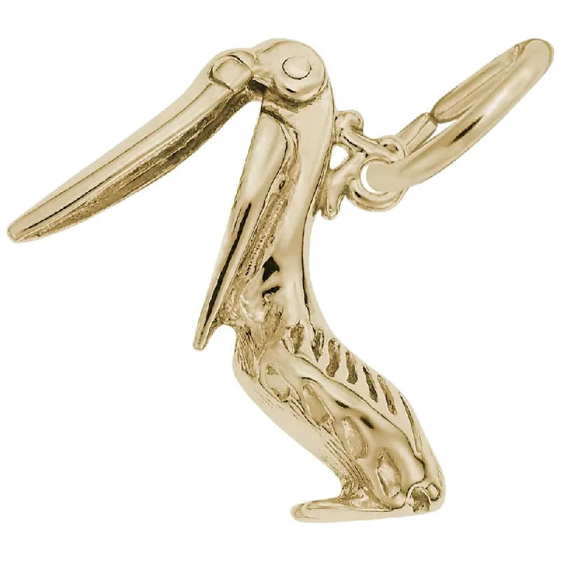 14K Yellow Gold Pelican Charm