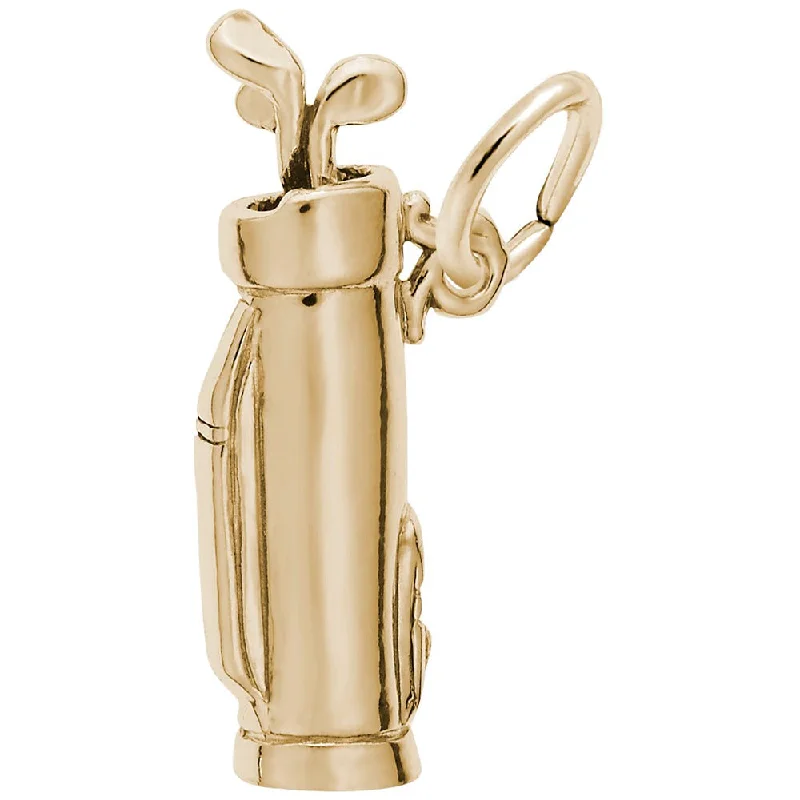 14K Yellow Gold Small Golf Bag Charm