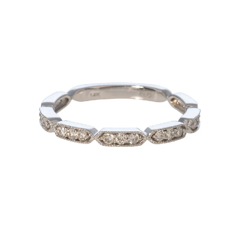 .2ct Diamond 14K White Gold Milgrain Band