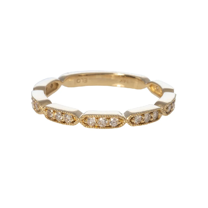 .20ct Diamond 14K Yellow Gold Milgrain Band