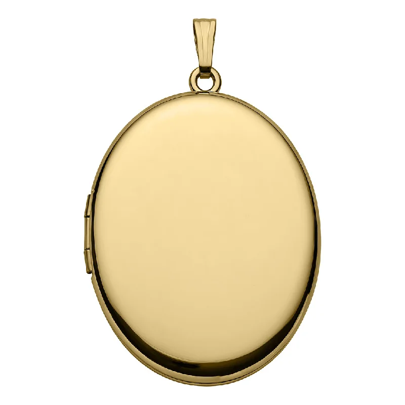 14K Yellow Gold 30x38mm Oval Locket Pendant