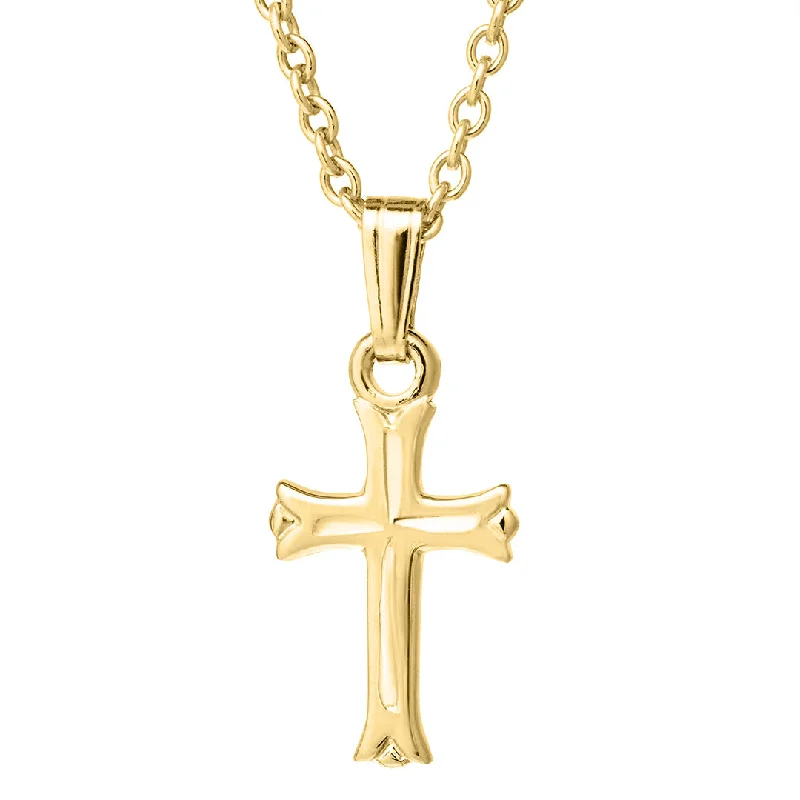 Baby 14K Gold Filled Engraved Cross Pendant Necklace