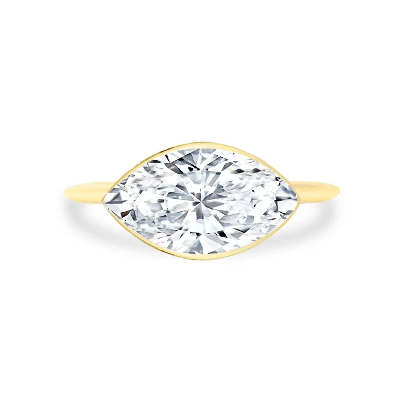 Bezel Set Marquise Cut Solitaire