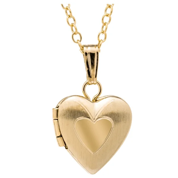 14K Gold Filled Hand Engraved Children's Heart Locket