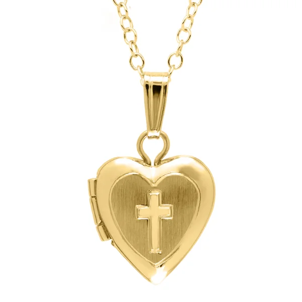 14K Gold Filled Heart and Cross Locket