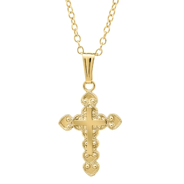 14K Gold Filled Children's Fancy Cross Necklace