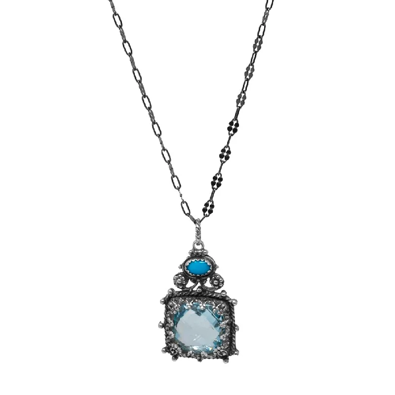 Blue Topaz & Turquoise Necklace