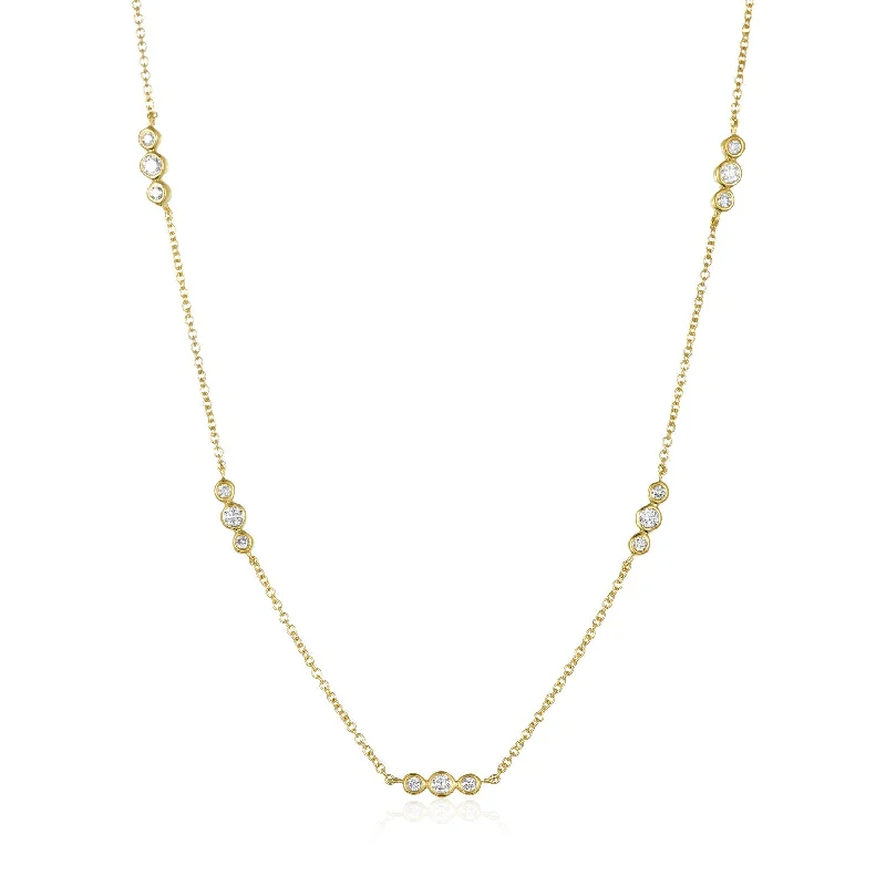 Bubble Diamond Station Necklace