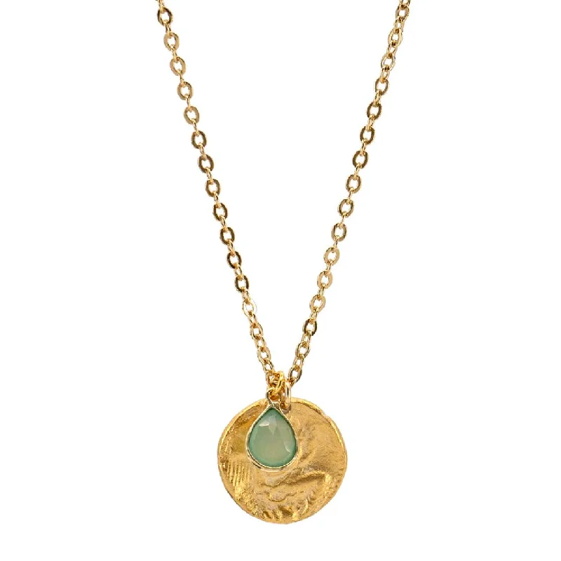 Chalecedony Angel Medallion Necklace