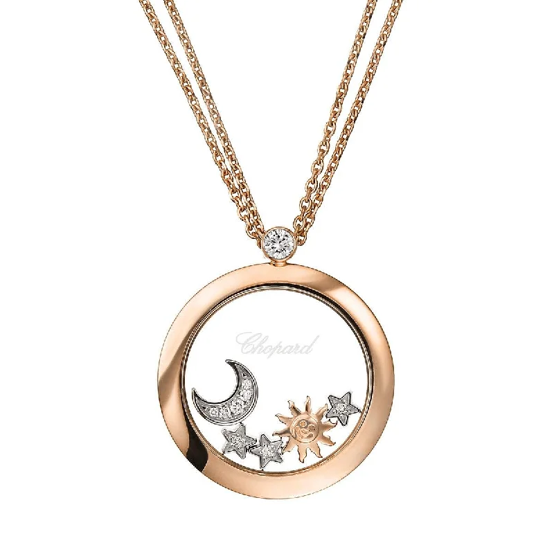 Chopard Happy Sun, Moon, And Stars Necklace