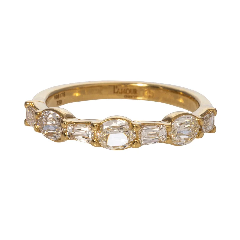 .94ctw L’Amour Crisscut Oval & Baguette Diamond 7-Stone Band