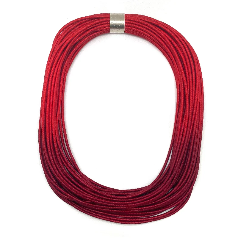 Hand Dyed Red Coil Necklace