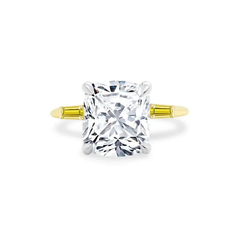 Cushion Cut with Tapered Baguette Cut Side Stones