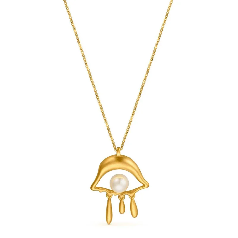 Dali Eye & Pearl Necklace