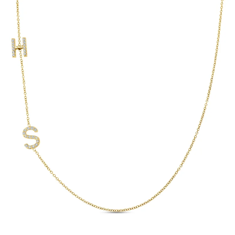 Diamond Asymmetrical Initial Necklace