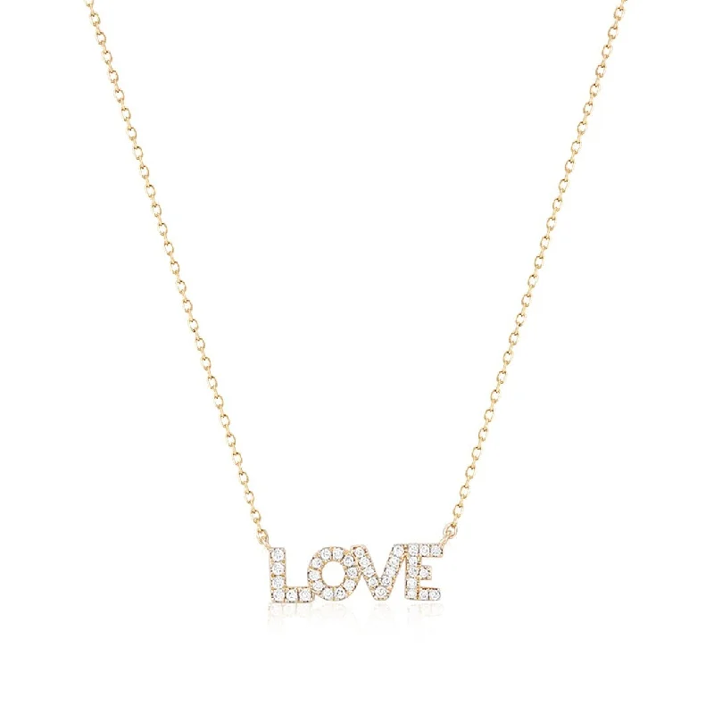 Diamond LOVE 14K Yellow Gold Necklace