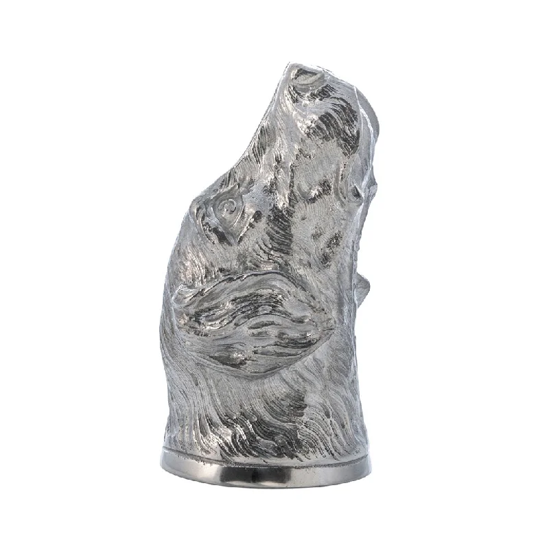 English Pewter Dog Head Jigger 1.5oz