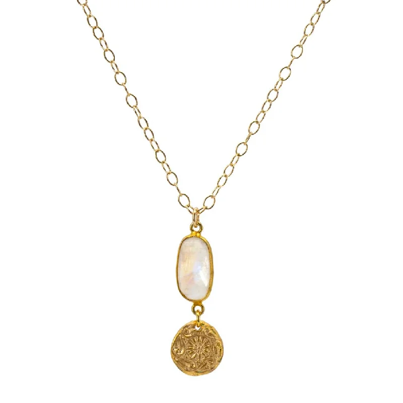 Flora Medallion Moonstone Necklace