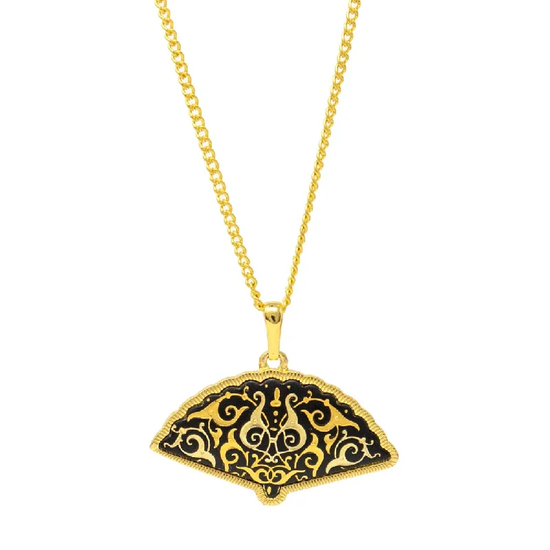 Geometric Fan Damascene Pendant