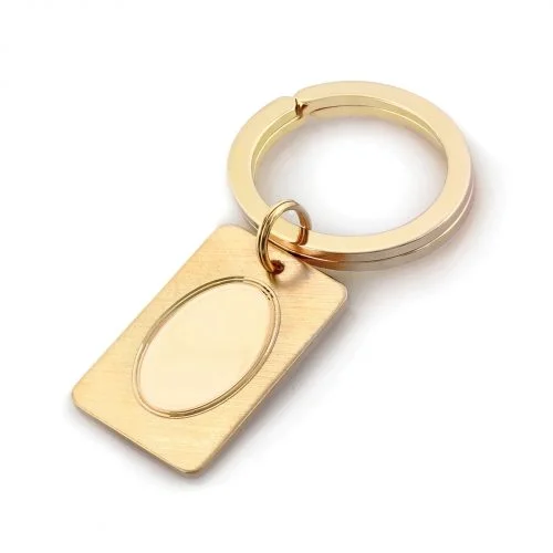 Gold Plated Rectangle Key Chain