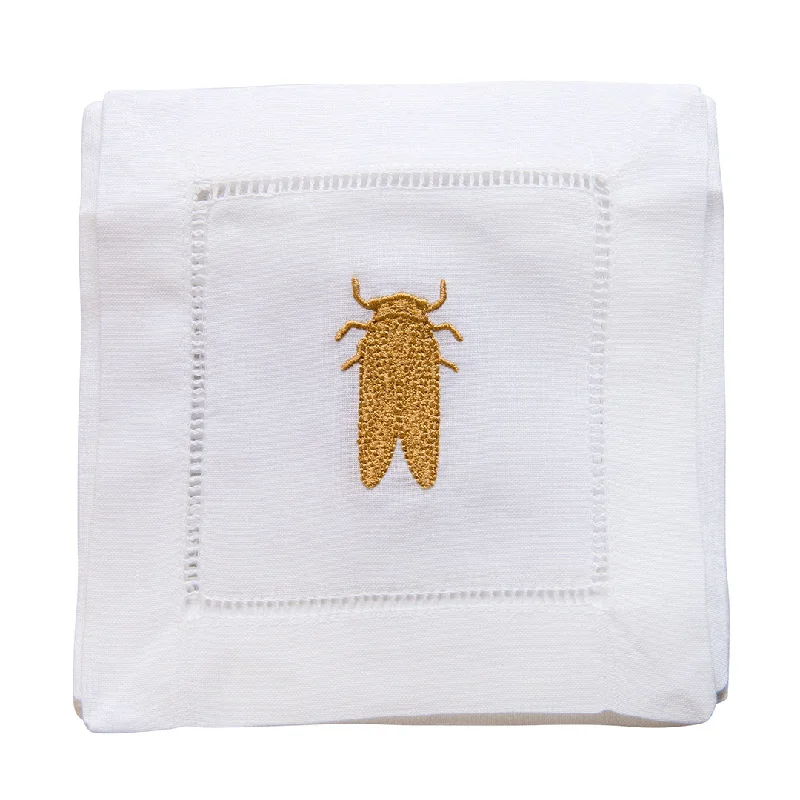 Goldbug Linen Cocktail Napkins Set of 4