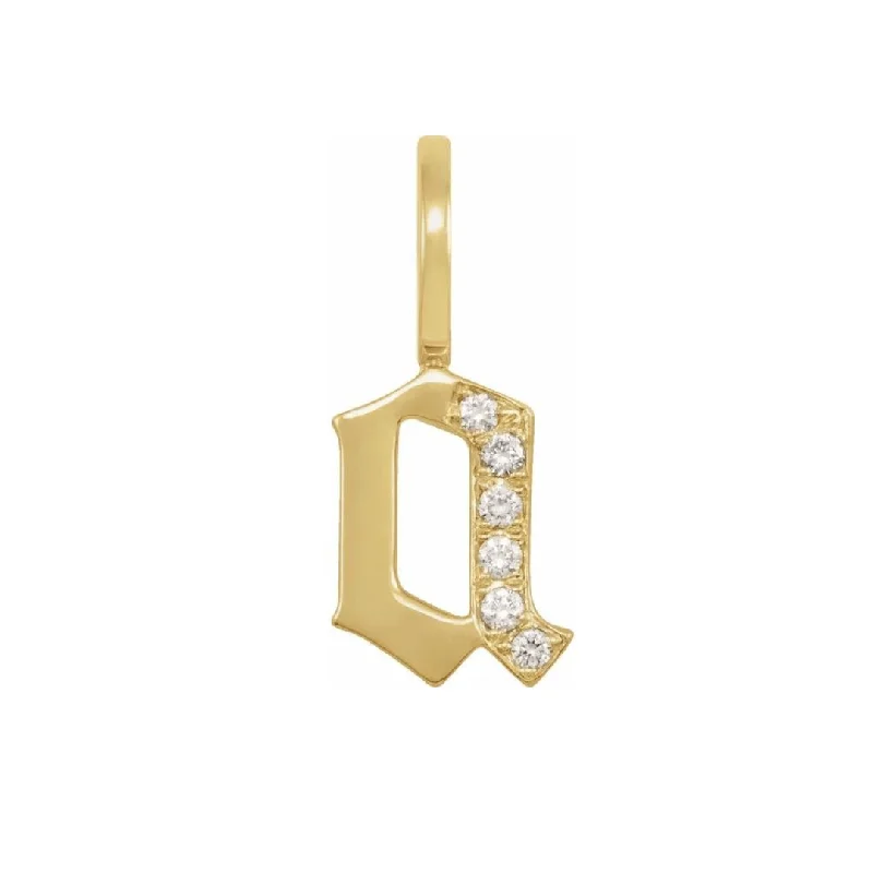 Gothic Diamond Initial Charm