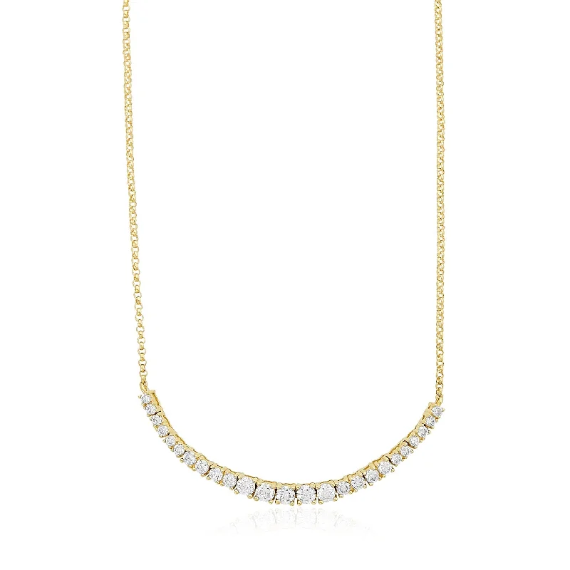 Graduated Basket Set Diamond Necklace