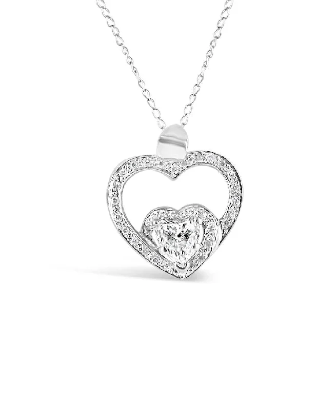 HEART SHAPED DIAMOND NECKLACE