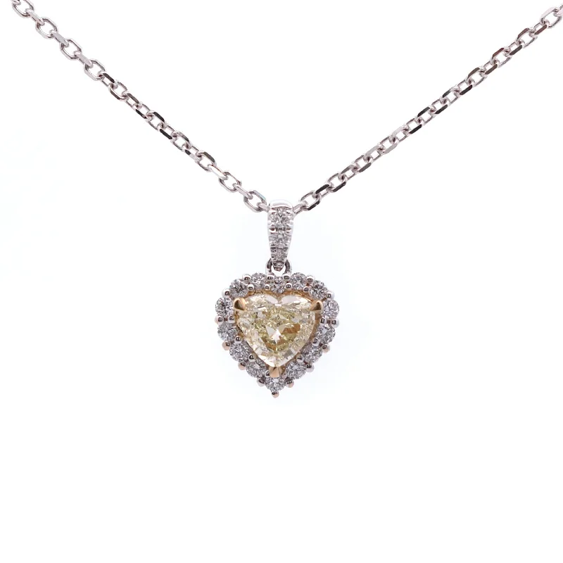 Heart Shaped Diamond Pendant Necklace